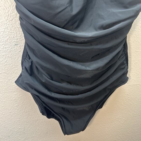 Magicsuit Mesh Overlay Monokini Swimsuit Size 8 One Piece Black Slimming - Picture 4 of 8